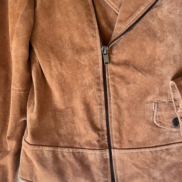 BlankNYC Suede Moto Jacket Men’s Medium Tan Brown Biker Coat Fall Winter EUC - Picture 2 of 8
